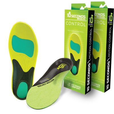10 Seconds 3210 Motion Control Shoe Insoles, M 10, W 12 (2 Pack)