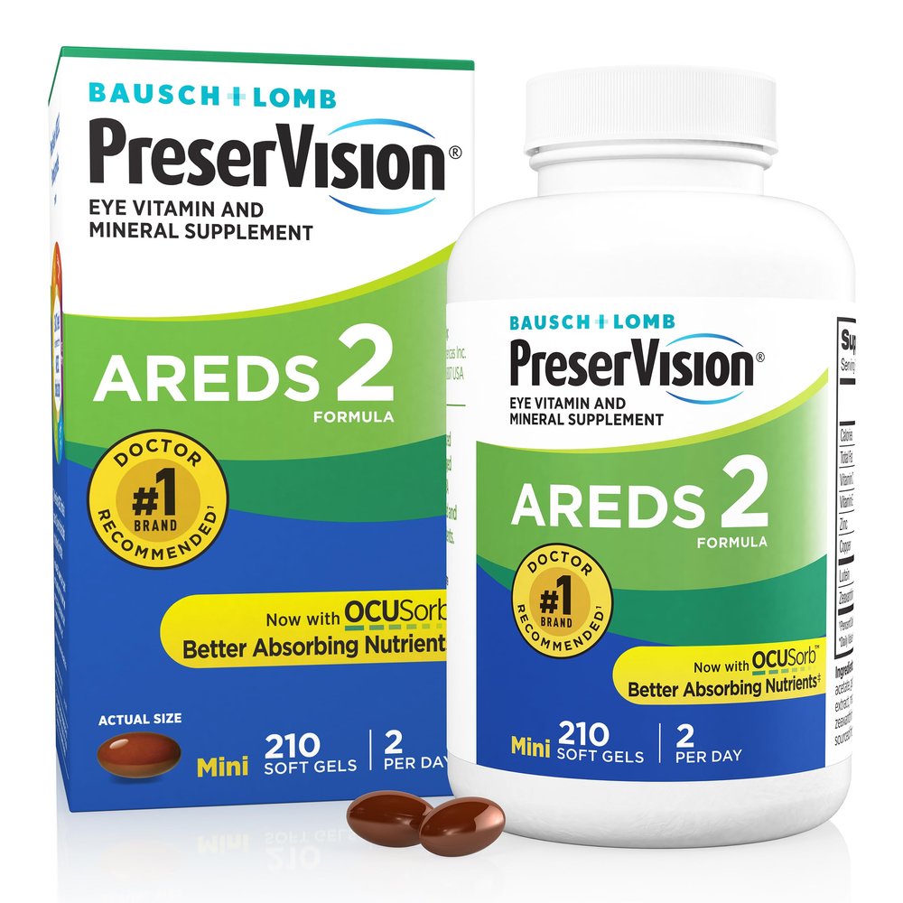PreserVision AREDS 2 Eye Vitamin & Mineral Supplement, Contains Lutein, Vitamin C, Zeaxanthin, Zinc & Vitamin E, 210 Softgels (Packaging May Vary)
