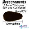 GMS Optical 3.2mm Extra-Thick / 15mm Medium-Length - Adhesive Air Bag Teardrop Anti-Slip Silicone Nose Pad - Anti-Slip for Glasses, Eyeglasses, Sunglasses (5 Pair-2 Pack)(10 Pair Total)(Black) view 2