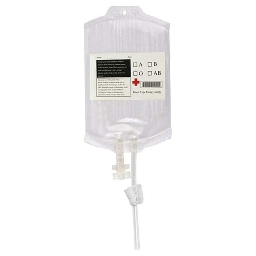LIANGLIDE Drink Bag 15x11x1 Halloween Energy Bag Medical Plastic 350ml Reusable Energy Drink Bag Halloween Bag Props (As Shown)
