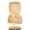 A N T INDUSTRIES 100% Natural, Biodegradable, Compostable, Ecofriendly, Safe & Hygienic Disposable 3CP Clamshell (Pack of 25) view 1