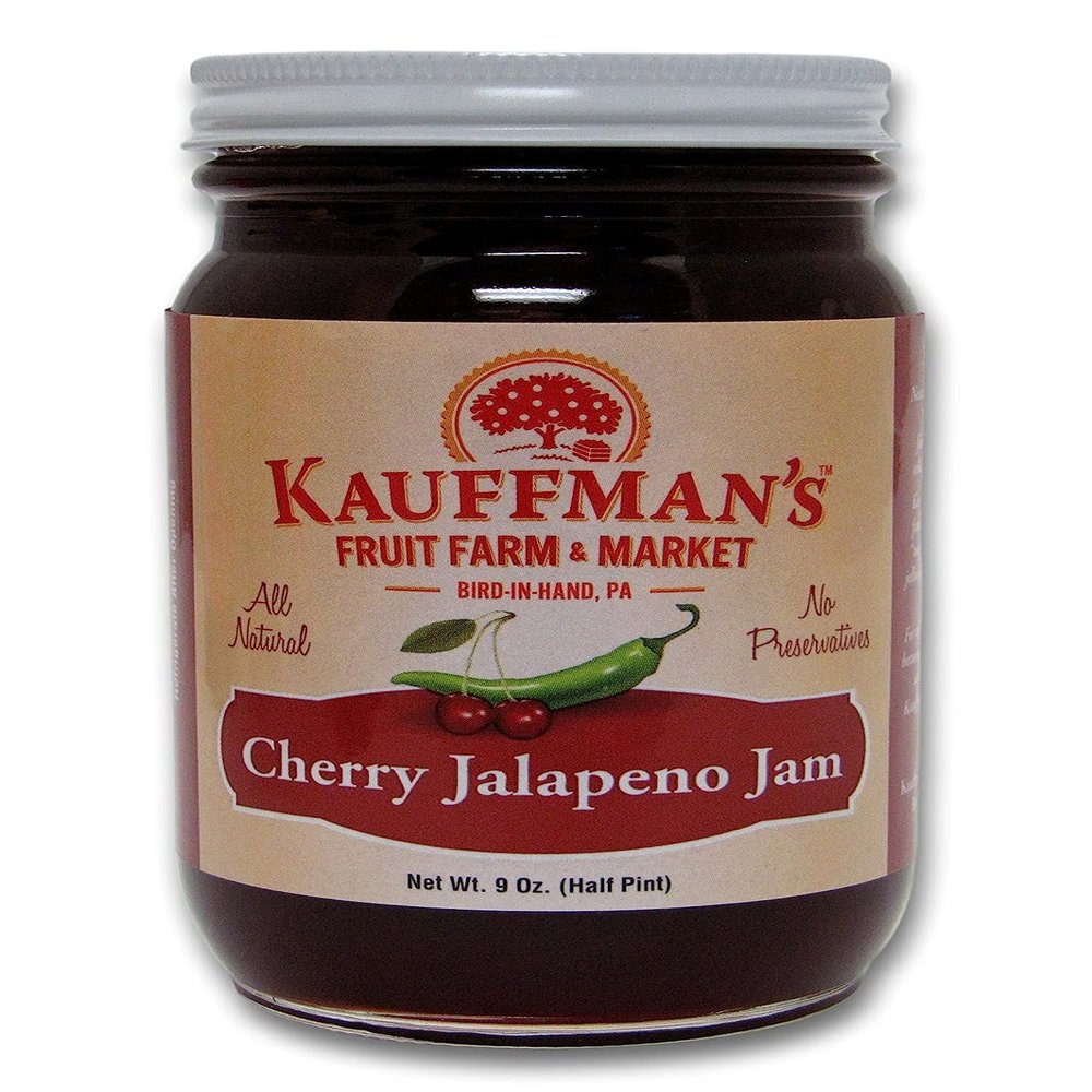 Kauffman Orchards Cherry Jalapeno Jam, All Natural, No Preservatives, 9 Oz. (Pack of 6)