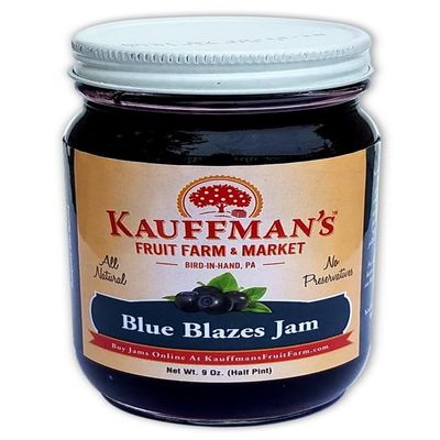 Kauffman Orchards Blue Blazes Jam, All Natural, No Preservatives, 9 Oz. (Pack of 2)