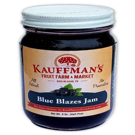 Kauffman Orchards Blue Blazes Jam, All Natural, No Preservatives, 9 Oz. (Pack of 2)