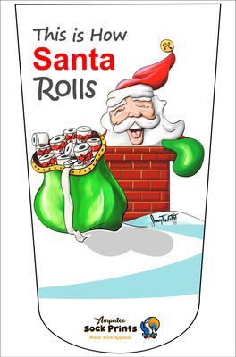 Amputee Stump Sock, This is How Santa Rolls V1, 3Ply Stump Sock