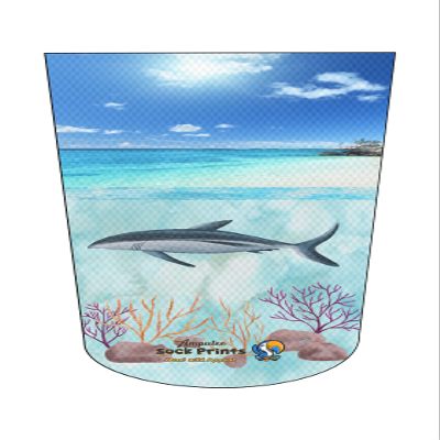 Heal with Appeal Amputee stump sock, Shark by Ocean Floor White Water v1, 3Ply stump sock
