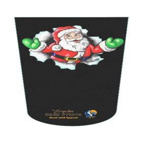 Amputee Stump Sock, Santa Breaks Through blk V1, 3Ply Stump Sock