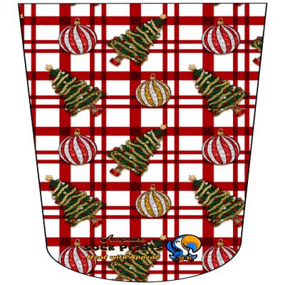 Amputee Stump Sock, Christmas Gold Tree Sash V1, 3Ply Stump Sock