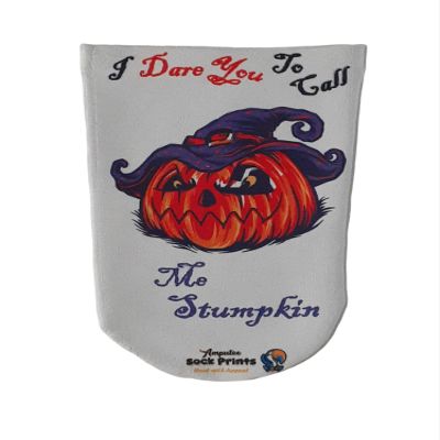 Amputee Stump Sock, Pumpkin Wizard Head, 3Ply Stump Sock