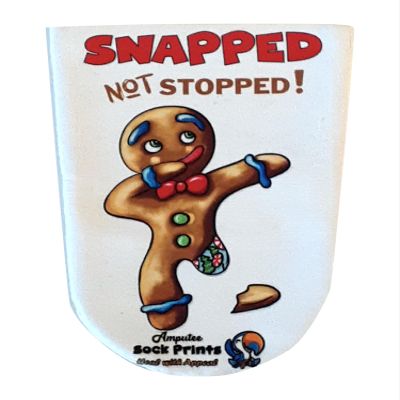 Heal with Appeal Amputee stump sock, gingerbread man snapped V1, 3Ply stump sock
