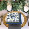AnyDesign 80 Pack Navy Blue Floral Paper Napkins Blue White Flower Disposable Luncheon Napkins Gold Frame Dessert Dinner Hand Napkin for Home Kitchen Wedding Birthday Baby Shower, 6.5 x 6.5 Inch view 4