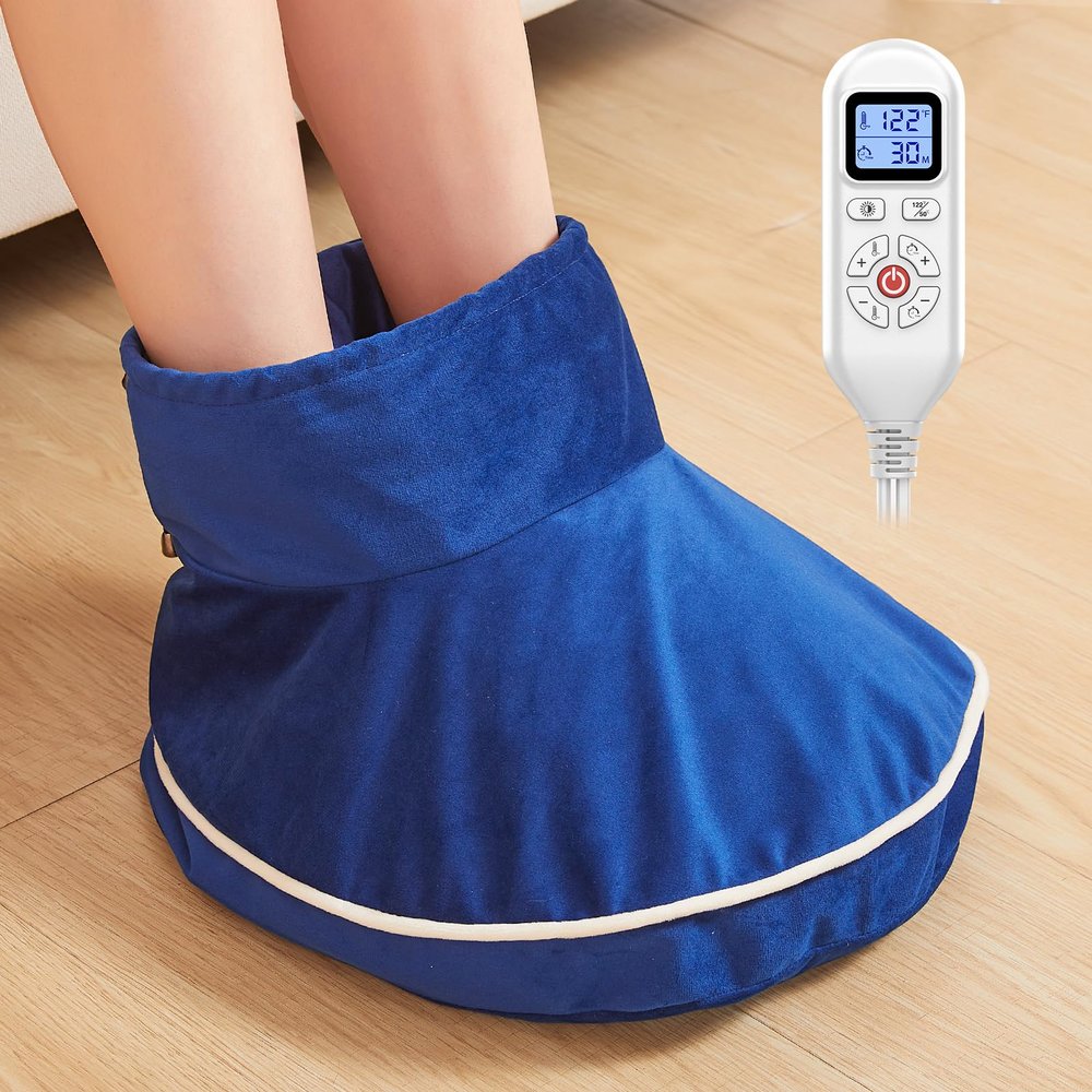 Large Foot Warmer for Feet, Electric Foot Heating Pad with Washable Cover, 86-158Adjustable Heat & Auto Shut-Off, Deep-Penetrating Heat for Neuropathy Pain Relief and Foot Pain