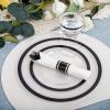 I00000 350 Pcs Clear and Black Plastic Plates,Black Dinnerware Set, Include 50 Dinner and 50 Dessert Plates,50 Plastic Cups,50 Pre Rolled Napkins with Cutlery for Party view 4