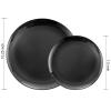 PULOTE 100PCS Black Plastic Plates Disposable - Premium Heavy Duty 50 Black Dinner, 50 Dessert/Salad Plates - Ideal for Party, Halloween view 2