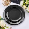 PULOTE 100PCS Black Plastic Plates Disposable - Premium Heavy Duty 50 Black Dinner, 50 Dessert/Salad Plates - Ideal for Party, Halloween view 4