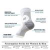 Cyxunand Upgraded Neuropathy Socks 3 Pairs for Women Men,Soothe Relief Ankle Compression Sock 15-20 mmHg (US, Alpha, X-Large, Regular, Regular, (2Gray+1Blue)) view 2