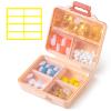 1 Pack Travel Pill Organizer,Portable Daily Pill Box,7 Grid Compartments Weekly Pill Case with Lables,Mini Medicine Organizer Box,Compact Pocket Pharmacy for Purse Vitamin Fish Oil Container (Pink) view 1