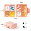 1 Pack Travel Pill Organizer,Portable Daily Pill Box,7 Grid Compartments Weekly Pill Case with Lables,Mini Medicine Organizer Box,Compact Pocket Pharmacy for Purse Vitamin Fish Oil Container (Pink) view 2