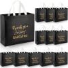 Sanwuta 12 Pcs Employee Appreciation Day Gift Bag for Social Worker Bulk with Handles Thank You Coworker Reusable 12.2 x 4.7 x 11 in Thank You for Being Awesome Gift(Black) view 1