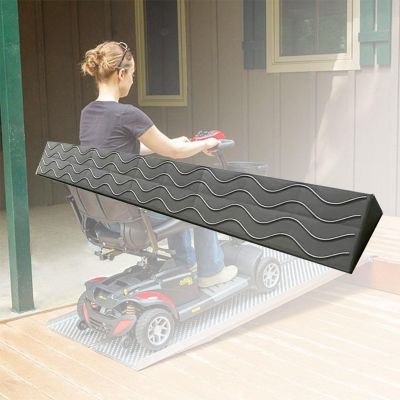 1-10.5cm Height Threshold Ramp,Indoor Kerb Ramp,Rise Curb Ramp Portable Wheelchair Ramps,Non-Slip,Door Step Accessible Channel for Sweeping Robot,Black/Grey (Color : Gray, Size : 1.5x7cm(0.6x2.8in)