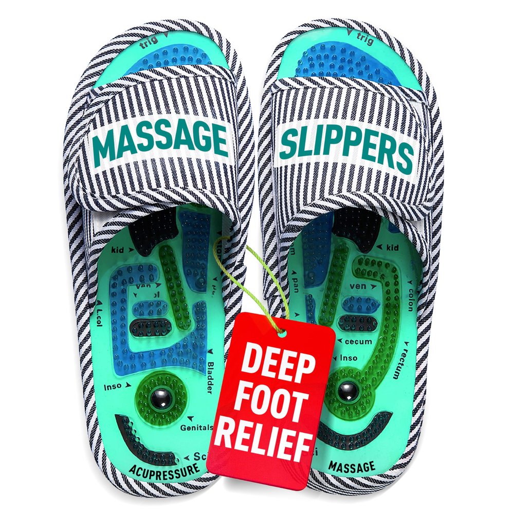 Acupressure Massage Slippers for Plantar Fasciitis & Neuropathy Relief Reflexology Massager Sandals, Ideal Gift for Men & Women, Stress & Tension, Pain Management for Foot Health