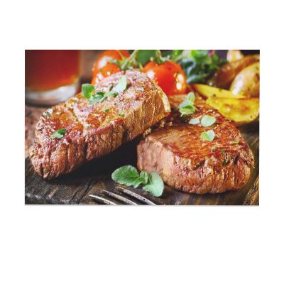 Beef Food Cooking Roasted Vegetables Tomatoes Canvas Poster Bedroom Decor Sports Landscape Office Room Decor Gift,Canvas Poster Wall Art Decor Print Picture Paintings for Living Room Bedroom Decoratio