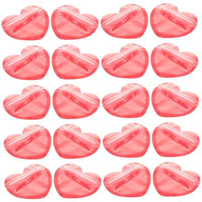 FUNOMOCYA 50pcs Heart Shape Self-sealing Plastic Bags Valentine Day Treat Bags Red Present Pouches for Candy Jewelry and Party Favors for Weddings and Special Occasions