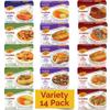KJ Poultry Kosher Ready Meals - Chicken, Beef and Salmon Fish (14 Pack Variety) Prepared Entree Fully Cooked, Shelf Stable Microwave Dinner Travel, Military, Camping, Emergency Survival view 1