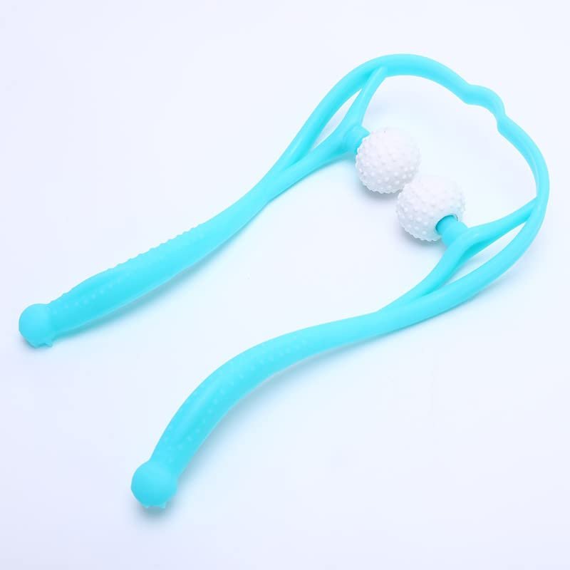 Trigger Point Massager Tool, Neck Pressure Point Massager, Muscle Pain Relief, Hand-held Hand Neck Shoulder Relaxer, Rolling Ball Massager Lightweight and Portable, eco-Friendly Materials (Blue)