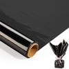 shareluck 100ft x 17 Black Cellophane Wrap Roll - Black Cellophane Wrap for Halloween to Wrap Gift Basket, Treat, Wine, Party Decoration view 1