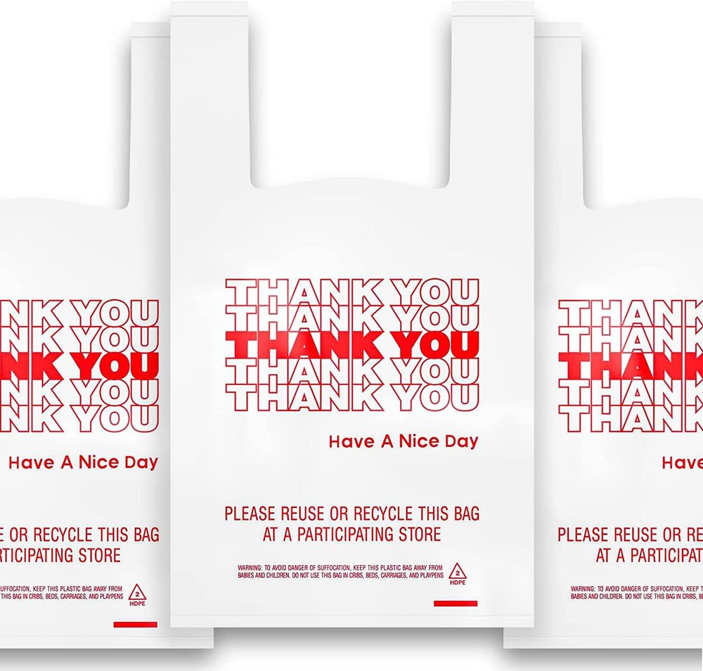 11.5" X 6.5" X 21"Bolsas de Plastico Para Negocio - Bolsas Plsticas Para Negocio - Bolsas Reusables Para Supermercado - 400 Pack Thank You Plastic Bags Bulk - Premium Quality 15 Mic (0.6 Mil)