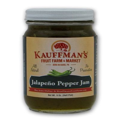 Kauffman Orchards Jalapeno Pepper Jam, All Natural, No Preservatives, 9 Oz. (Pack of 2)