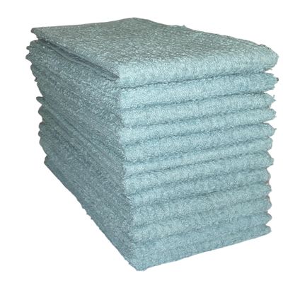 12 Pack, 100% Cotton Ribbed Bar Mops Kitchen Towels Dish Cloths Dish Towels, Super Absorbent, Multi-Purpose for Home, Kitchen and Bar Cleaning 16x19 inch. (12 Pack - 16 x 19 Inch, Turquoise)