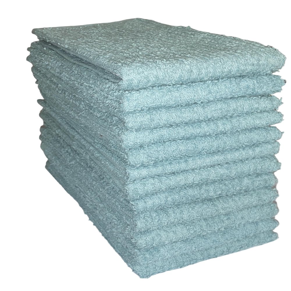 12 Pack, 100% Cotton Ribbed Bar Mops Kitchen Towels Dish Cloths Dish Towels, Super Absorbent, Multi-Purpose for Home, Kitchen and Bar Cleaning 16x19 inch. (12 Pack - 16 x 19 Inch, Turquoise)