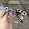Fashion Photochromic Bifocal Reading Glasses Women Rhinestone Oversized Cat Eye Transition Readers Sunglasses (black, 3, multiplier_x) view 3
