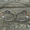 Fashion Photochromic Bifocal Reading Glasses Women Rhinestone Oversized Cat Eye Transition Readers Sunglasses (black, 3, multiplier_x) view 4