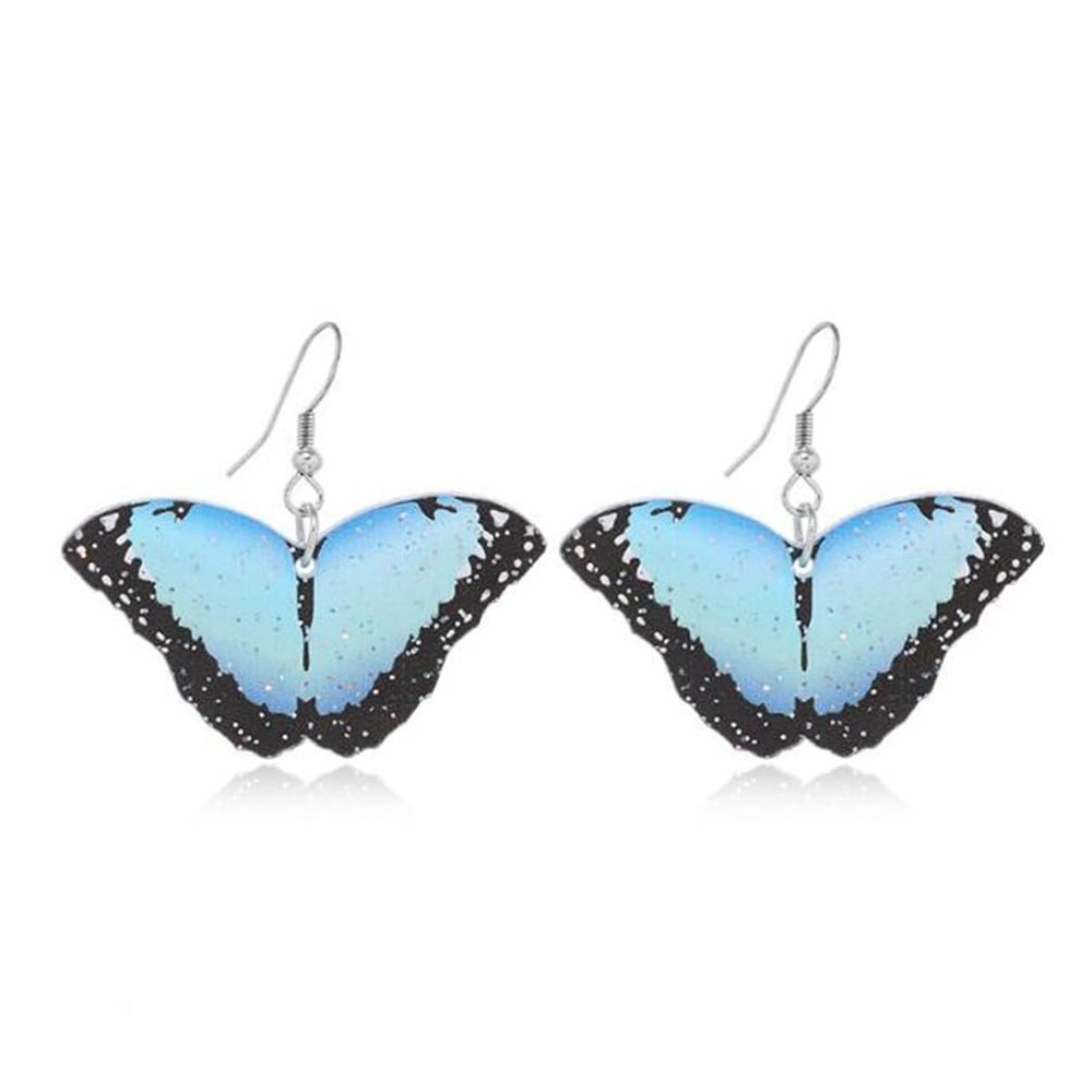 Sweet Blue Acrylic Butterfly Earrings Animal Forest Earrings Holiday Forest Dream Earrings Jewelry for Women Girls