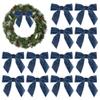 AIMUDI Dusty Blue Velvet Bows 4.5" Christmas Bows for Tree Premade Bows for Wreaths Twist Tie Bows for Gift Wrapping, Festive Winter Decor, Tree Garland, Swag, Wedding Decor - 12 PCs view 1