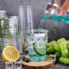 I00000 100PCS Silver Plastic Cups,10 oz Clear Plastic Cups with Silver Trim, Heavy-Duty Disposable Hard Cup For Party, Premium Cup Perfect for Wedding & Party view 3