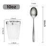 I00000 100PCS Silver Plastic Cups,10 oz Clear Plastic Cups with Silver Trim, Heavy-Duty Disposable Hard Cup For Party, Premium Cup Perfect for Wedding & Party view 4