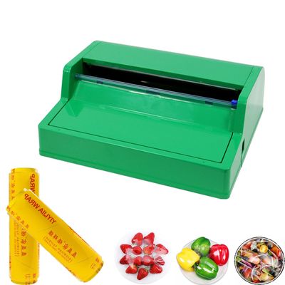 Commercial Hand Wrapping Machine 21 Reusable Cling Wrap Film Dispenser with Slide Cutter, ABS Wrap Organizer with 2 Roll Food Fresh PVC Plastic Cling Wrap for Packing Food