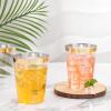 I00000 100PCS Gold Plastic Cups,10 oz Clear Plastic Cups with Gold Trim, Beer MugsDisposable Hard Cup For Party, Premium Cup Perfect for Wedding & Party view 3