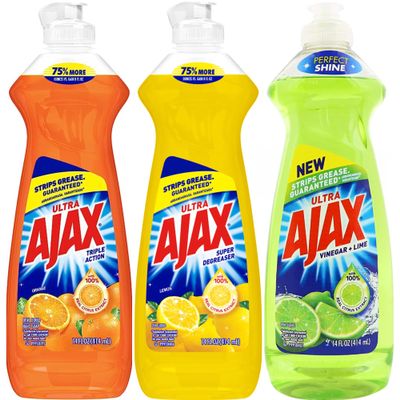 Ajax Dish Soap - Ajax Dishwashing Liquid Super Degreaser 14 FL OZ (Lemon, Orange, Lime) (Variety Pack of 3) 1 of Each - Includes Clean is Better Card