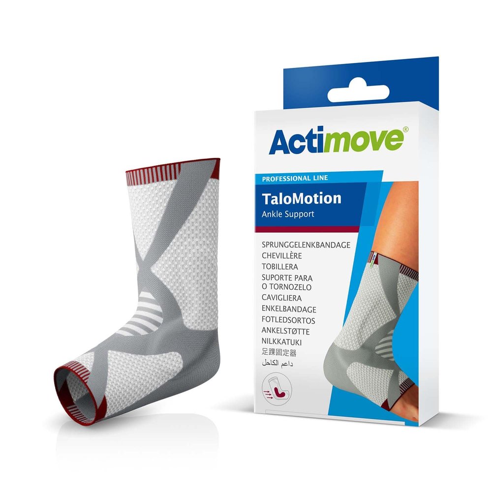 Actimove Professional TaloMotion Ankle Support | Slip-On Compression Ankle Brace for Sprained Ankle, Achilles Tendonitis, Postoperative Care, & Lateral Ligament Injury | Unisex, White, Left, Large