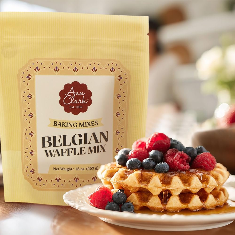 Ann Clark Gourmet Belgian Waffle Mix, 16 oz. Made in USA