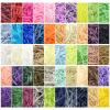 Tigeen 50 Pack Crinkle Cut Paper Shred Filler 2.2 LB Crinkle Shredded Filler Raffia Confetti Paper Shreds Basket Grass for Gift Wrapping DIY Craft Box Packing and Filling, 50 Colors view 1