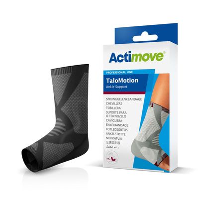 Actimove Professional TaloMotion Ankle Support | Slip-On Compression Ankle Brace for Sprained Ankle, Achilles Tendonitis, Postoperative Care, & Lateral Ligament Injury | Unisex, Charcoal, Right,