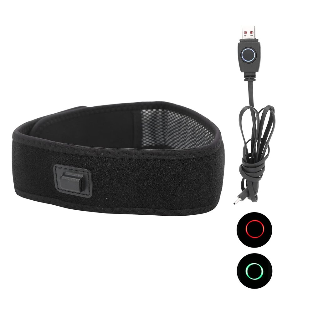 5V Electric Head, Heating 3 Gears A283 Black Electric Wrap Carbon Fiber Heating Temperature Adjustment Belt Black