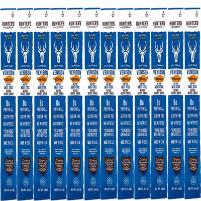 Hunter's Reserve - Exotic Meat Trail Sticks - Adventure You Can Taste - Wild Game Jerky Sticks (VENISON HABENARO, 12 CT)