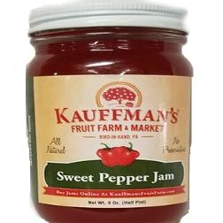 Kauffman Orchards Sweet Pepper Jam, All Natural, No Preservatives, 9 Oz. (Pack of 1)